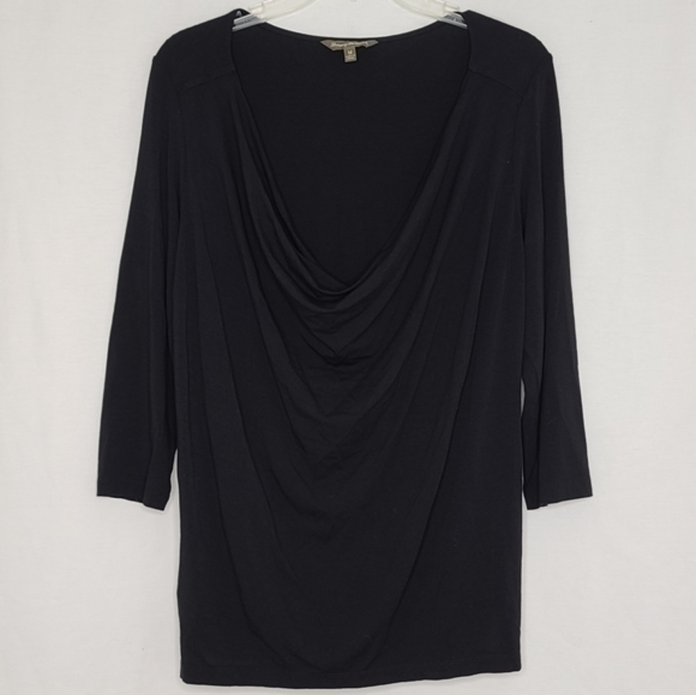 Tommy Bahama Med Black Cowl Neck Long Sleeve Top